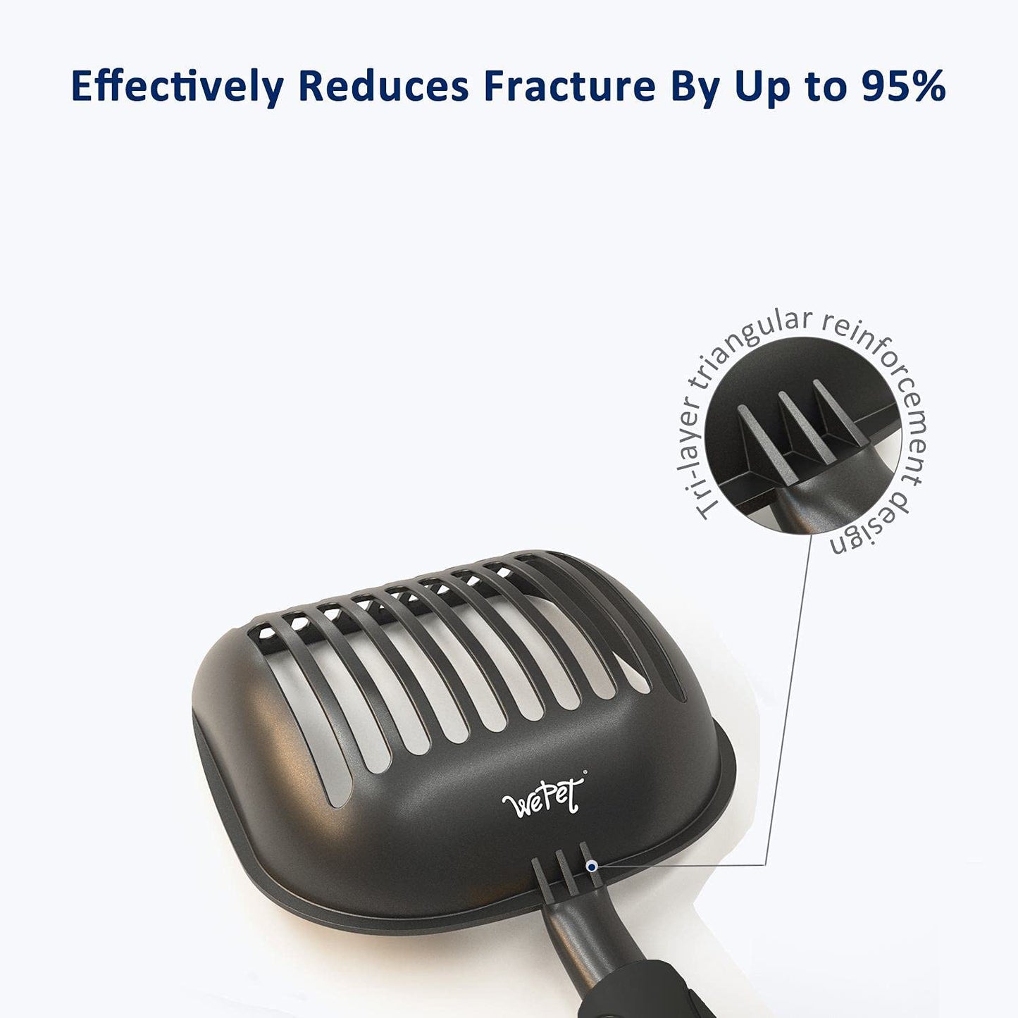 Cat Litter Scoop, Non-Stick Plated Aluminum Alloy Sifter, Coated Black Body with Black Handle