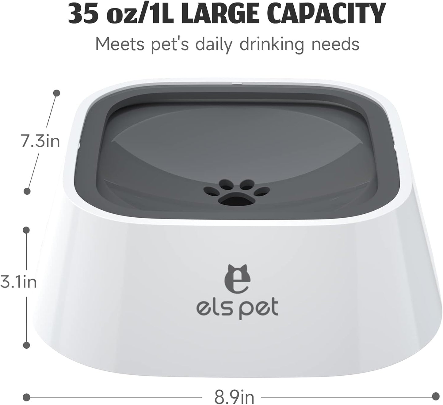 Travel Bowl, No Spill, No Drip Slow Water Feeder / Dispenser for Dogs, Cats