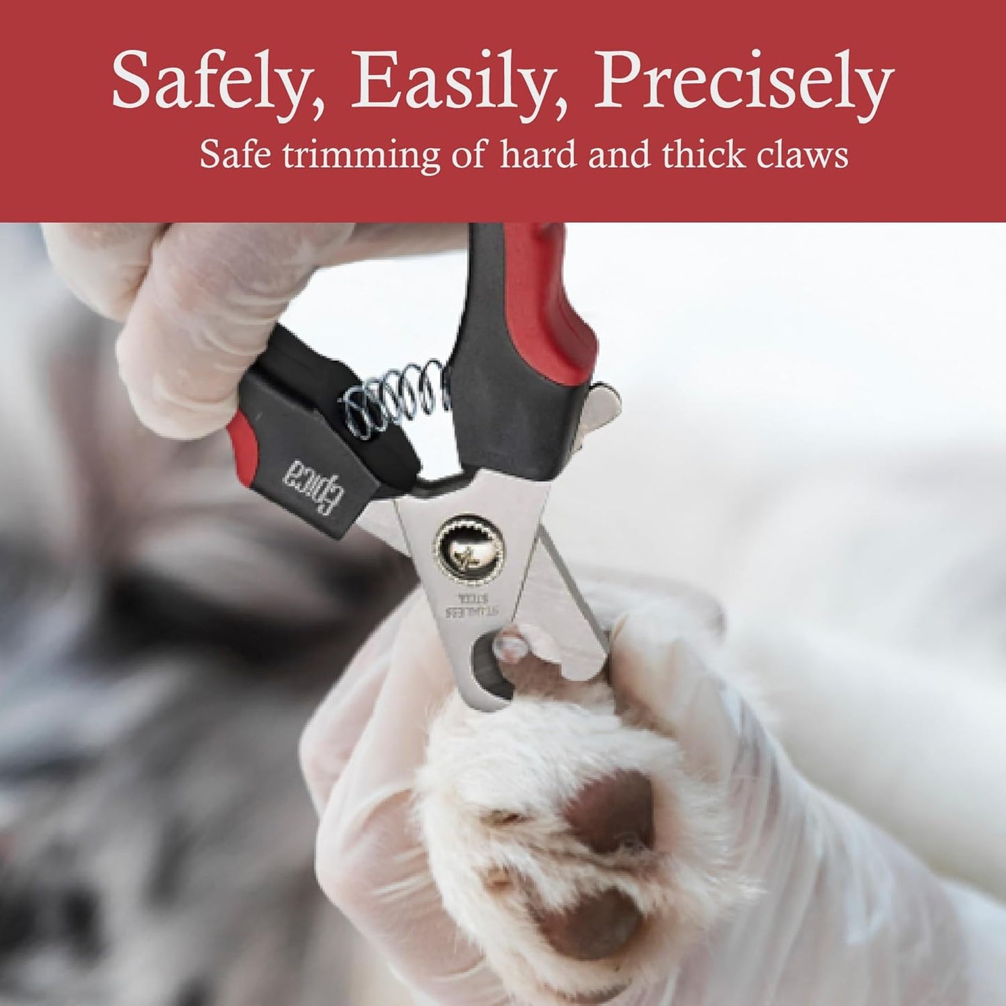 Professional Dog Nail Clipper - Dog Nail Trimmer for Large Dogs - Easy and Safe Pets Grooming Clippers - Cat Claw Trimmer with Safety Guard (Large)