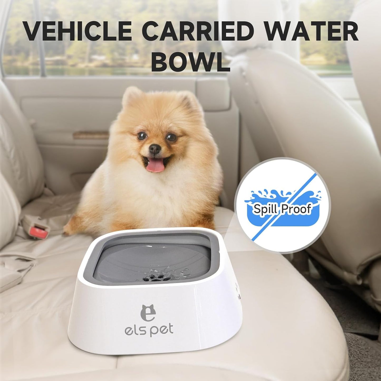Travel Bowl, No Spill, No Drip Slow Water Feeder / Dispenser for Dogs, Cats