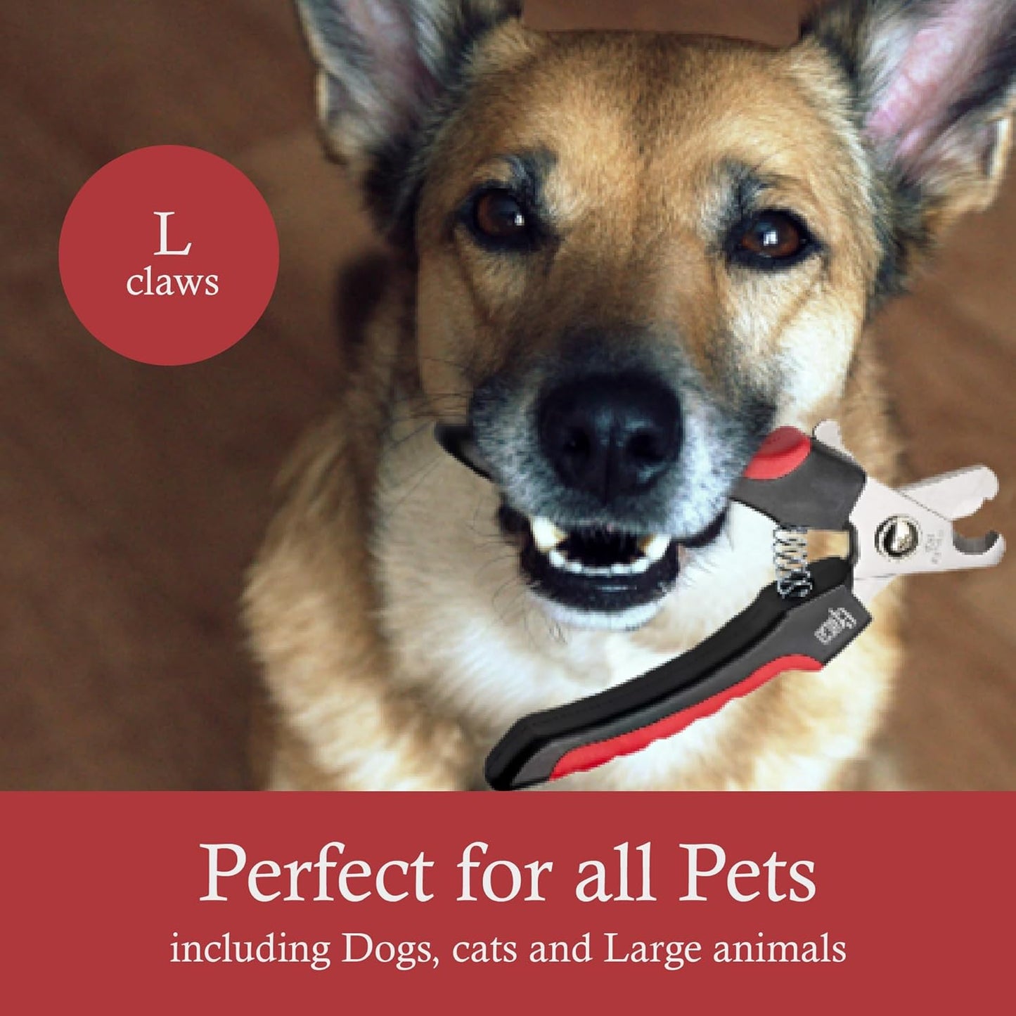 Professional Dog Nail Clipper - Dog Nail Trimmer for Large Dogs - Easy and Safe Pets Grooming Clippers - Cat Claw Trimmer with Safety Guard (Large)