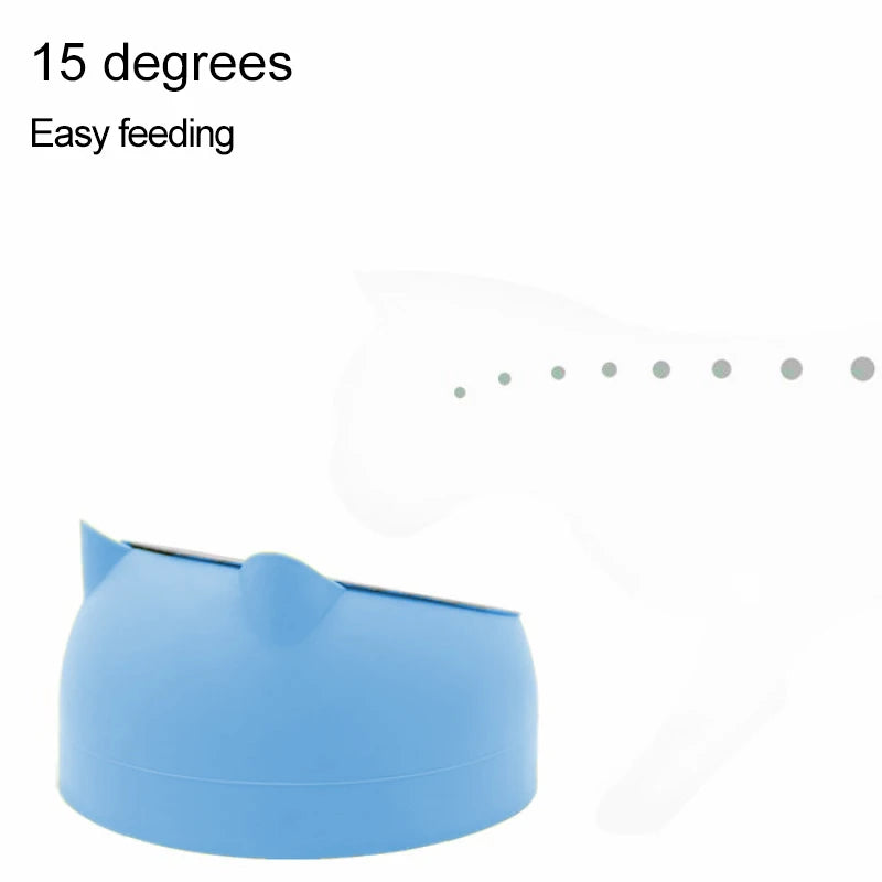 Stainless Steel Cat Food Feeding Bowl, Inclined